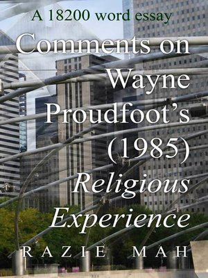 cover image of Comments on Religious Experience (1985) by Wayne Proudfoot